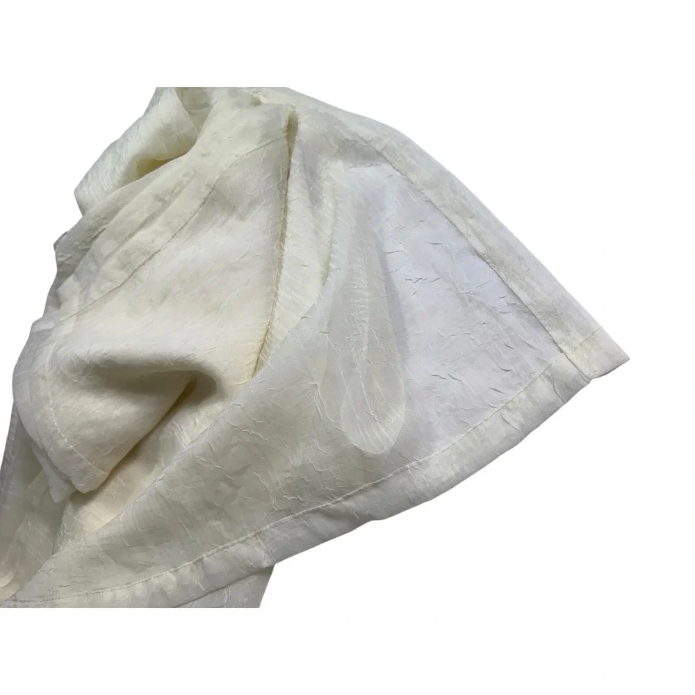 Light Yellow Window Scarf Treatment Sheer Crinkle Texture Drape 1 Single